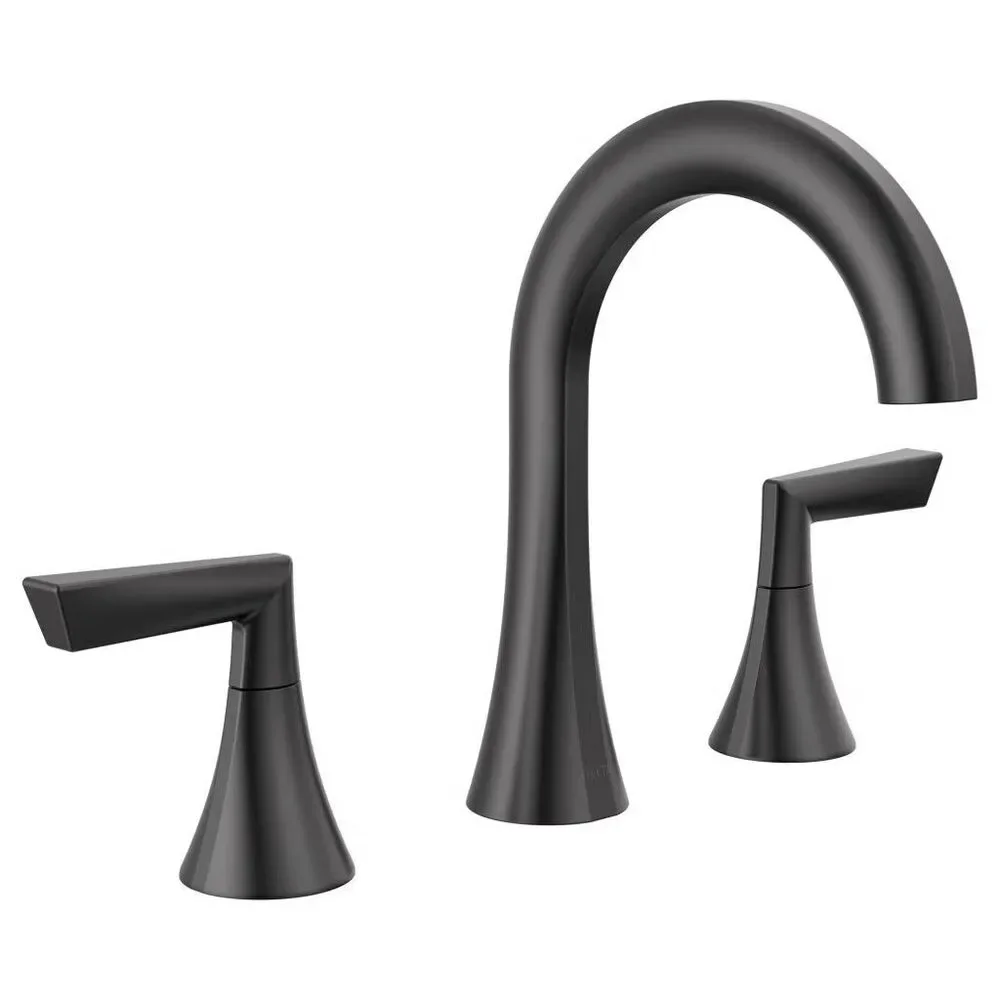 Delta Rinna Two-Handle Widespread Bathroom Faucet, Matte Black